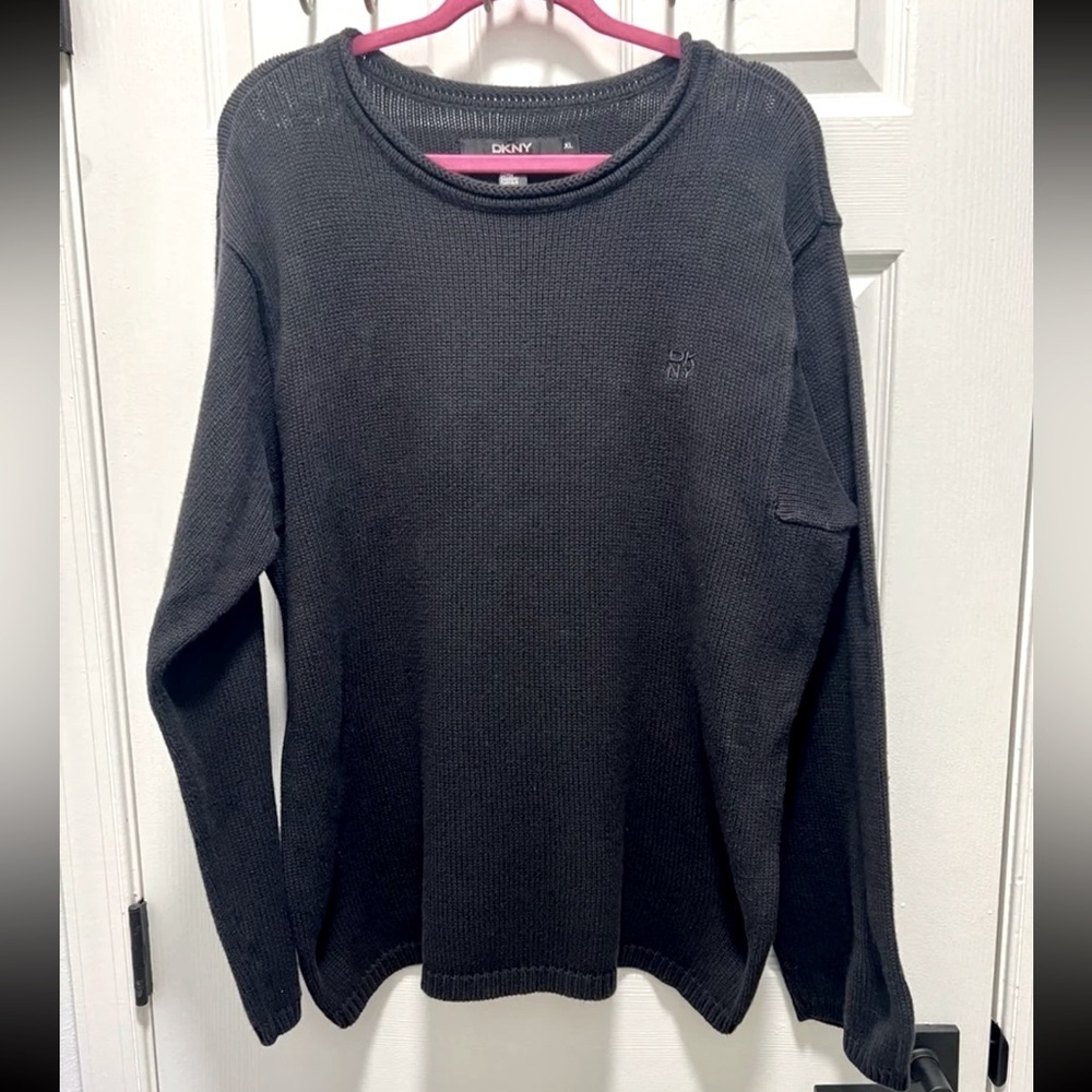 DKNY 100% Cotton Heavy Knit Crewneck Sweater Size XL